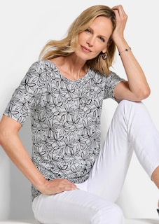 Jersey-Shirt mit Blumenprint thumbnail 4