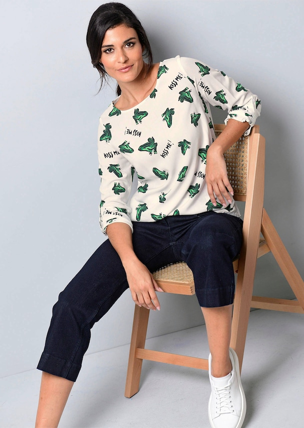 Bluse mit Druckdessin "Frösche" 5