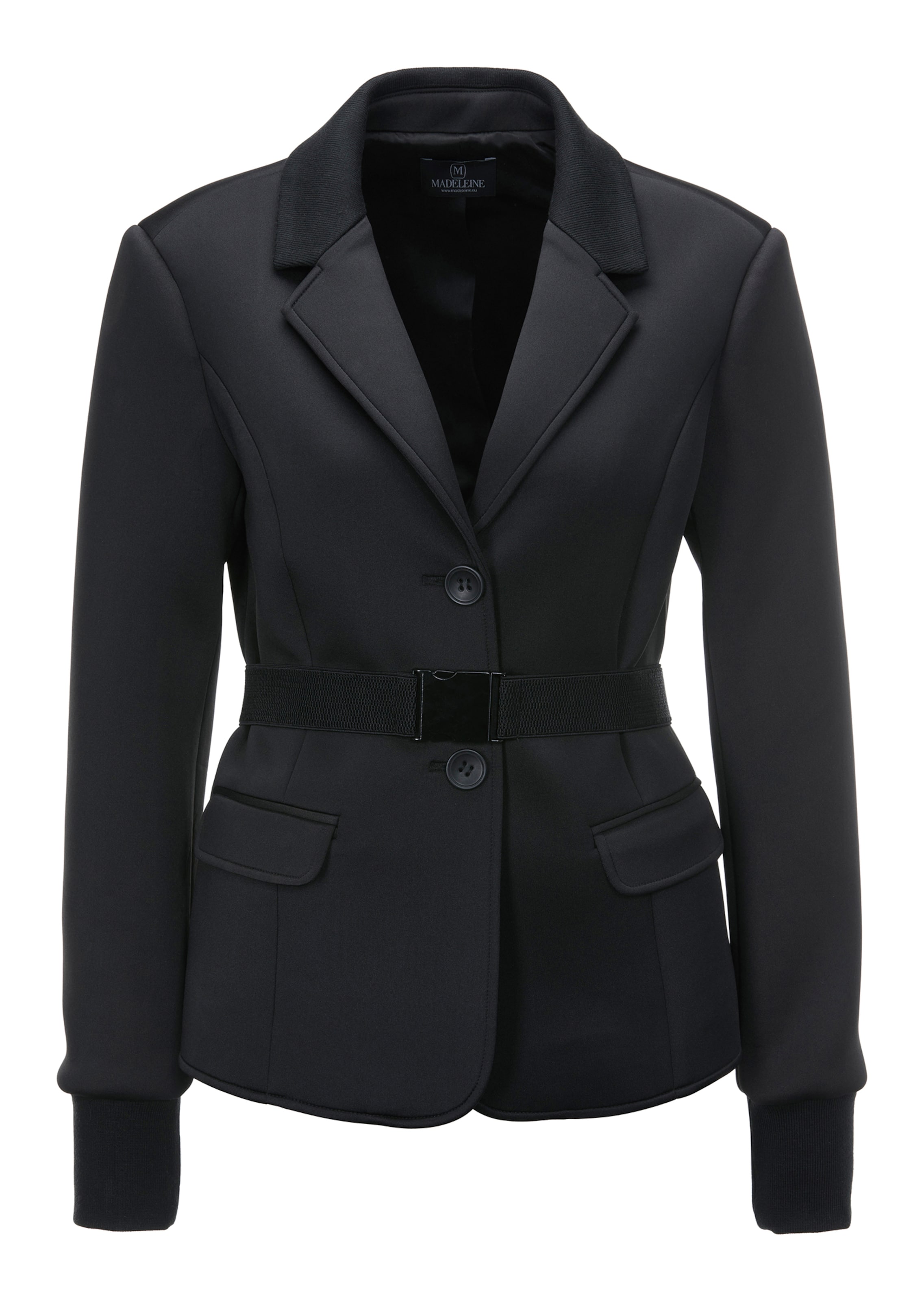 Stretch-Blazer mit Taillengürtel und Ärmelbündchen