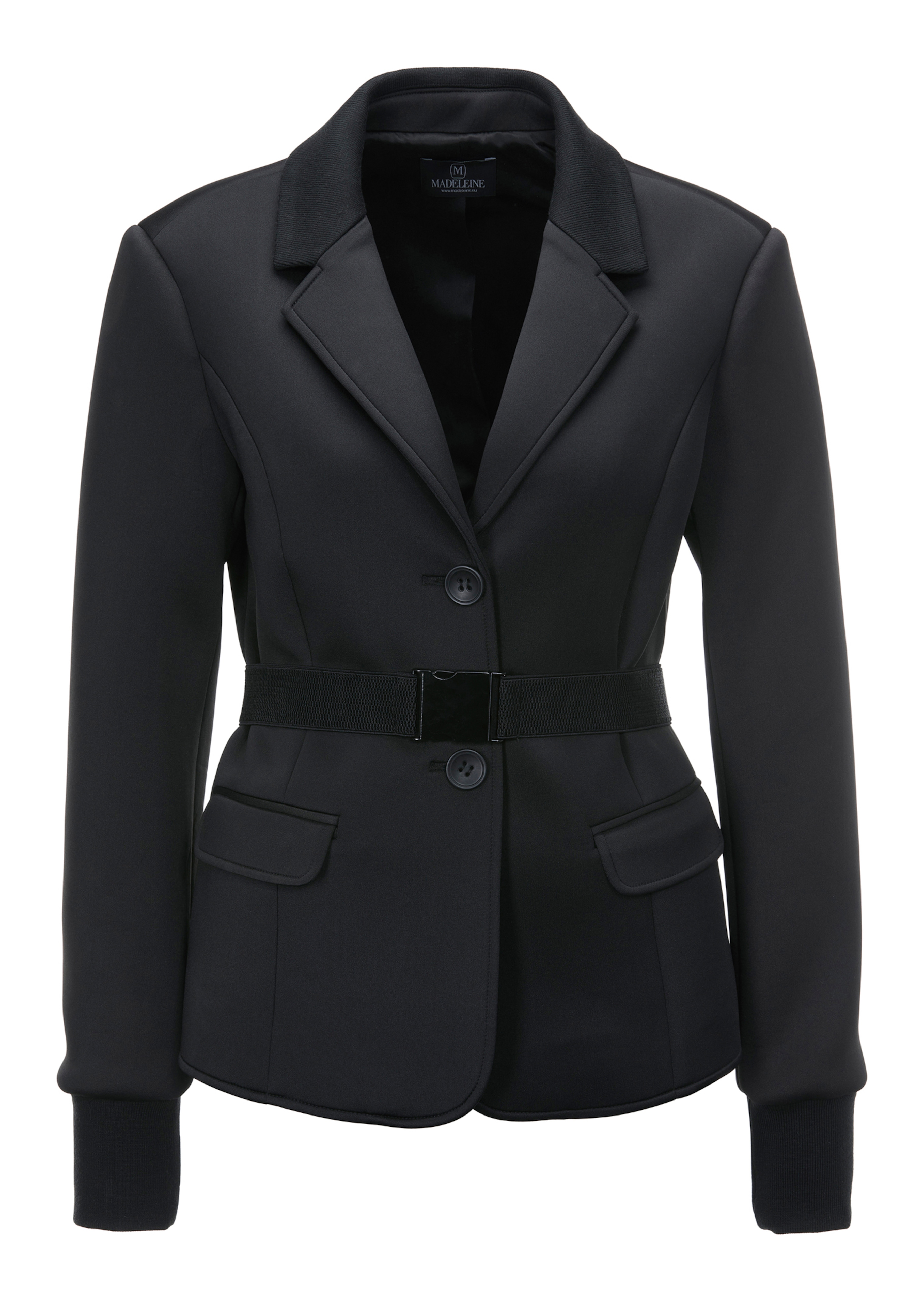 Stretch-Blazer mit Taillengürtel und Ärmelbündchen