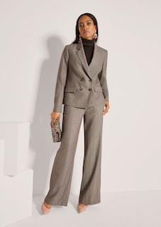 Zweireihiger Blazer mit dezenten Streifen thumbnail 4