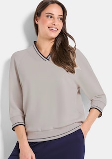 Sweatshirt met sportieve geribde boorden thumbnail 3