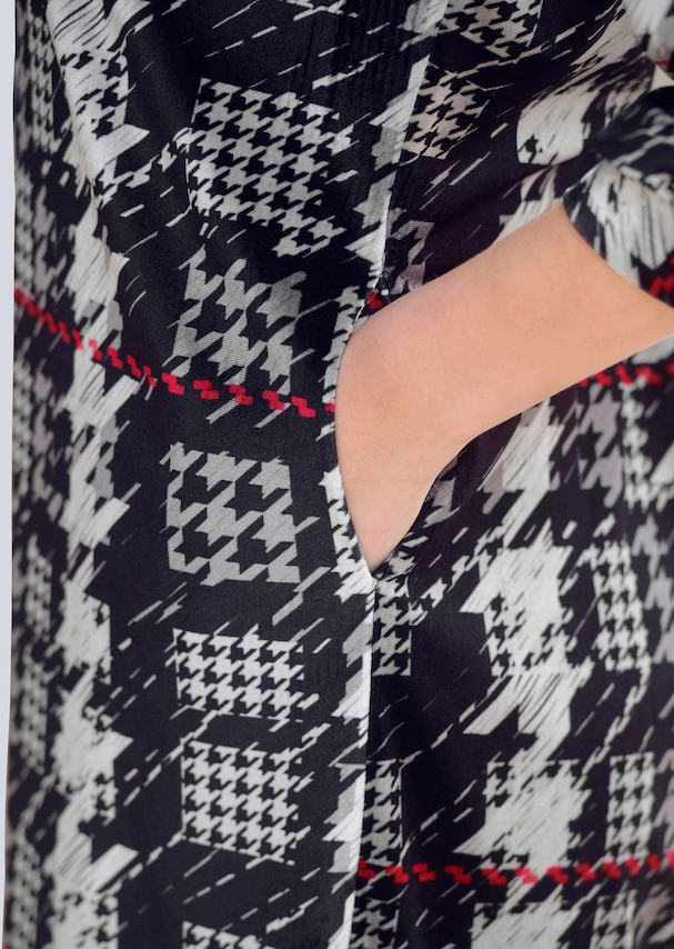 Jerseykleid mit Hahnentrittdessin 3