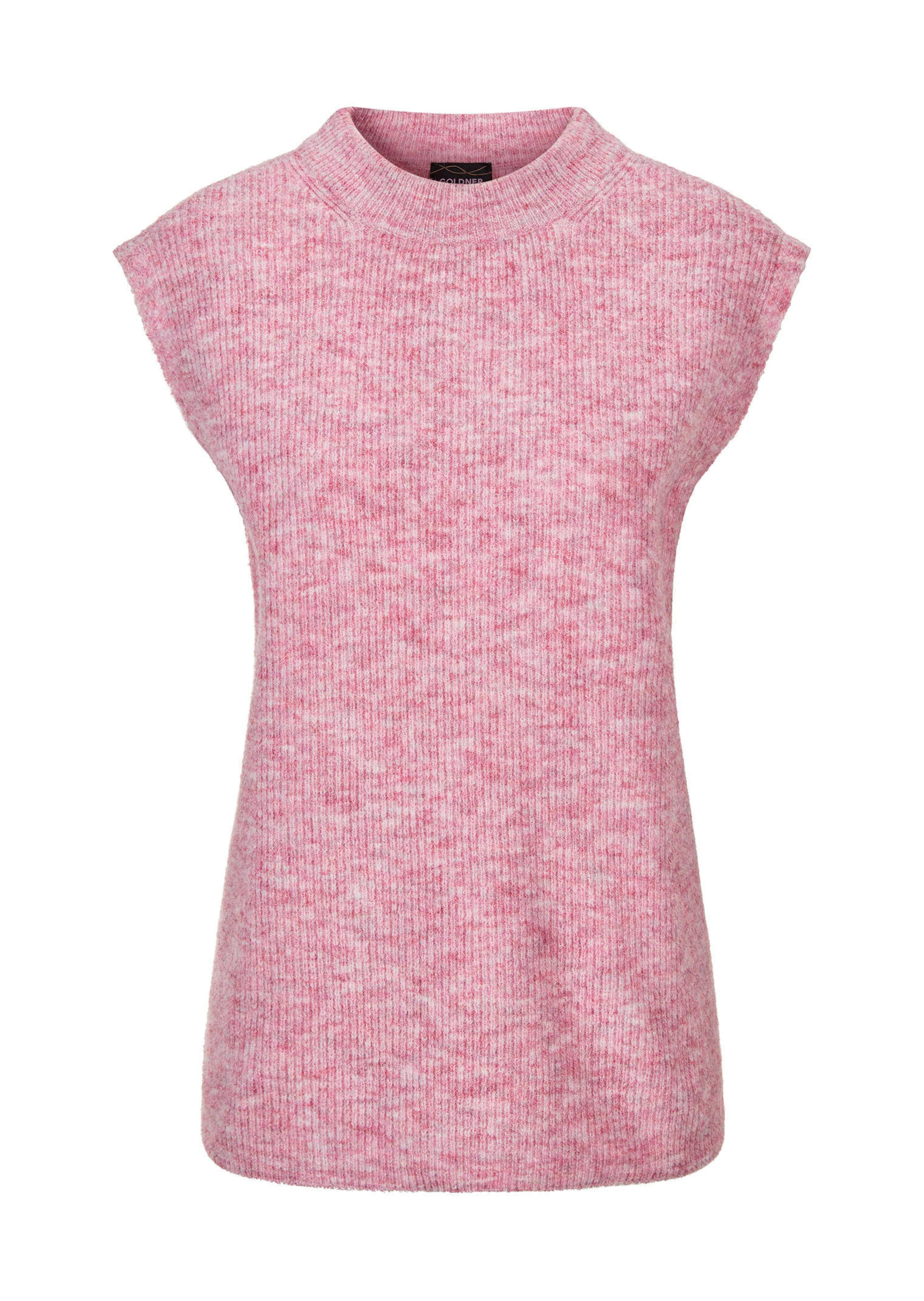 Débardeur en tricot côtelé à col montant