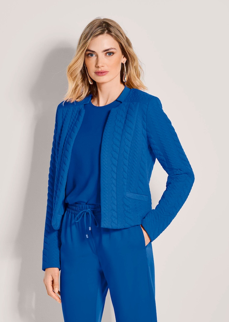 Kurzer Jerseyblazer mit modischer Struktur
