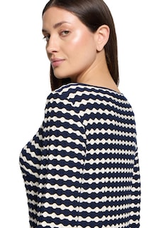 Maritimes Jerseykleid mit 3D-Struktur thumbnail 4