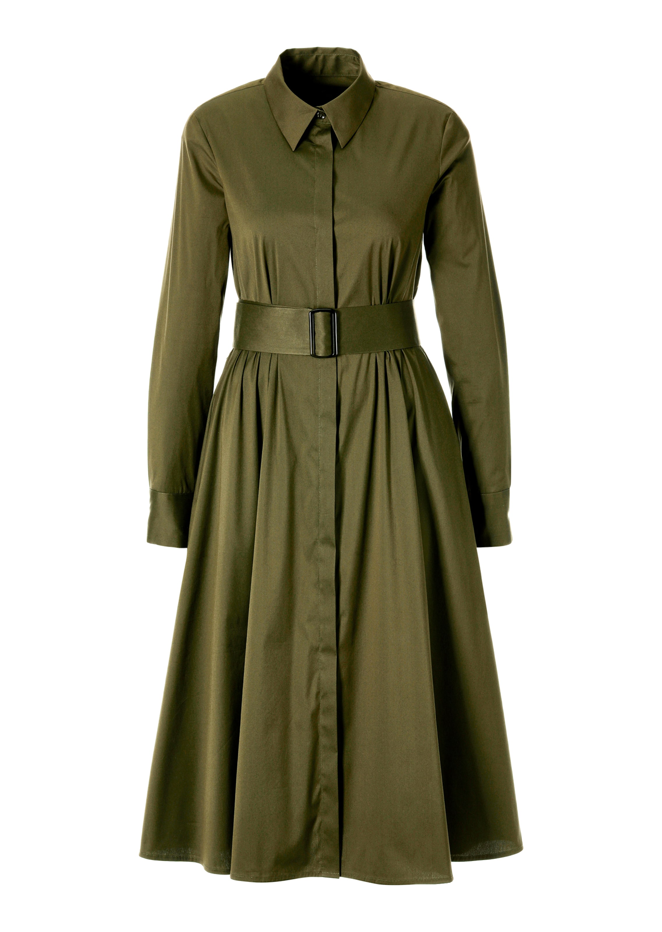 Shirt dress with belt