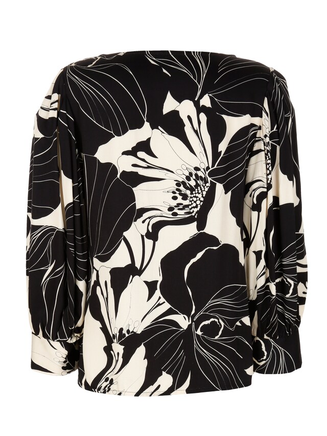 Bluse mit modischem Blütendruck 2