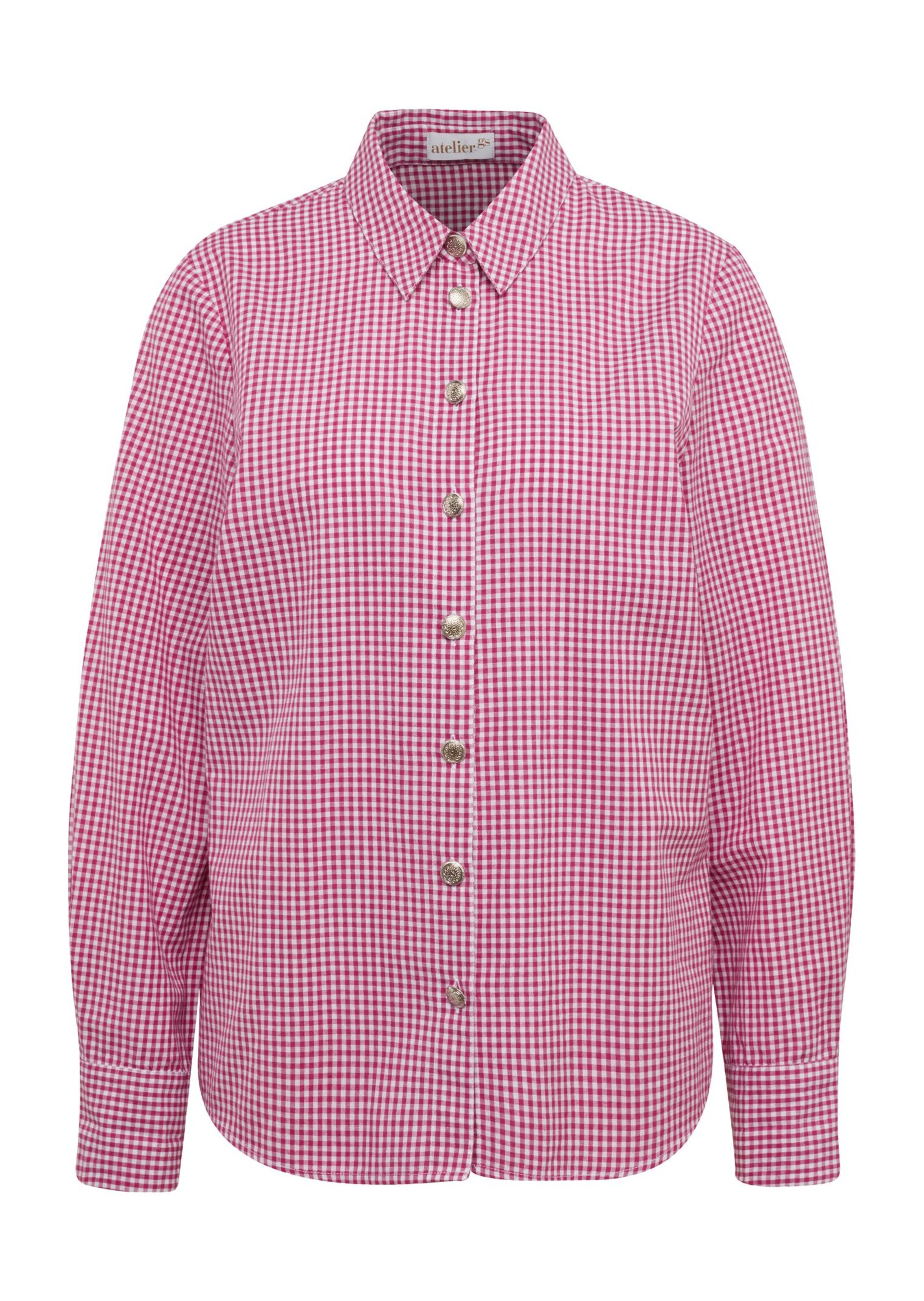 Hoogwaardige geruite blouse met modieuze manchetten met print