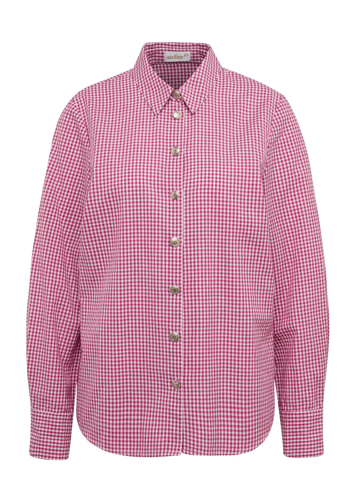 Hoogwaardige geruite blouse met modieuze manchetten met print