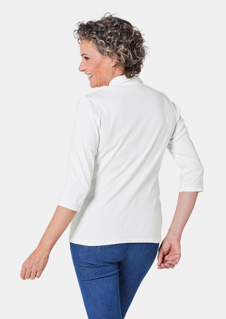 Basic-Poloshirt mit Stickerei aus reiner Baumwolle