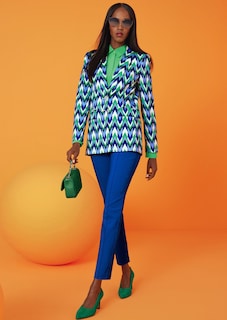 Slanke stretchbroek met biezen thumbnail 7