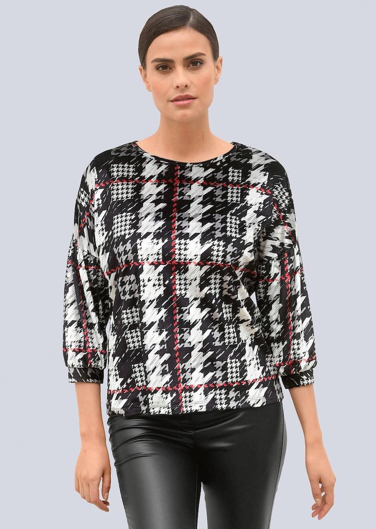 Shirt mit Hahnentrittdessin