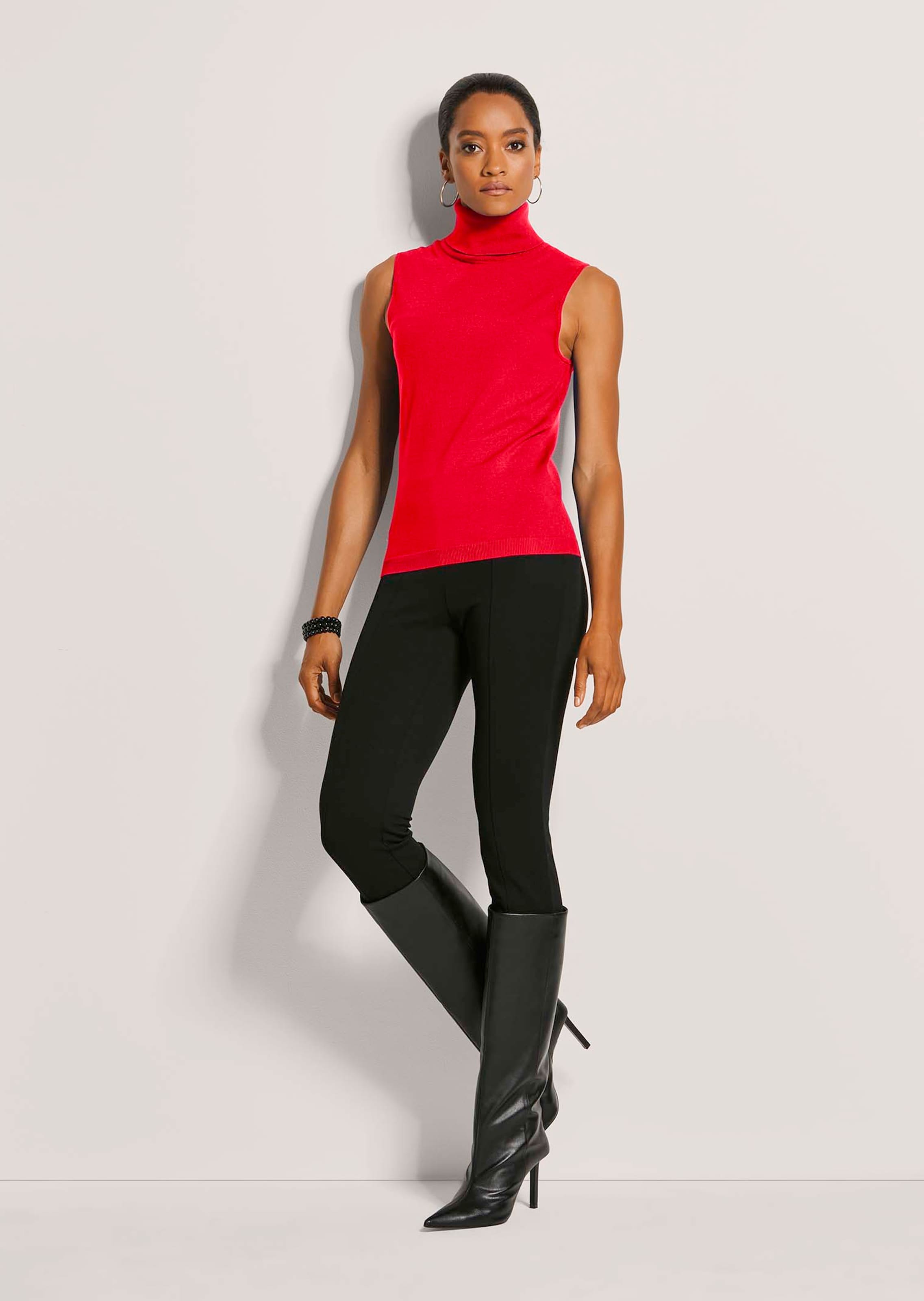 Ärmelloser Rollkragenpullover