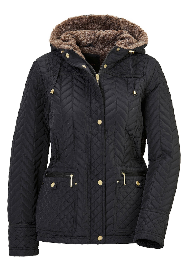 Veste matelassée avec surpiqûres à effet visuel amincissant en grandes tailles