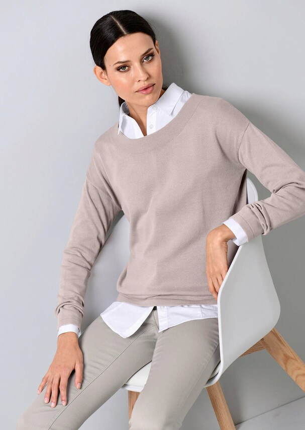 Pullover mit breitem Beleg am Ausschnitt 5