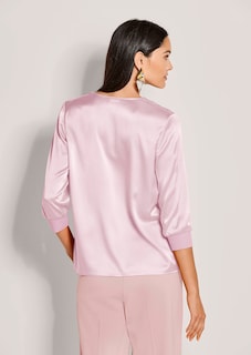 Blusenshirt aus Seidenstretch mit V-Ausschnitt thumbnail 3