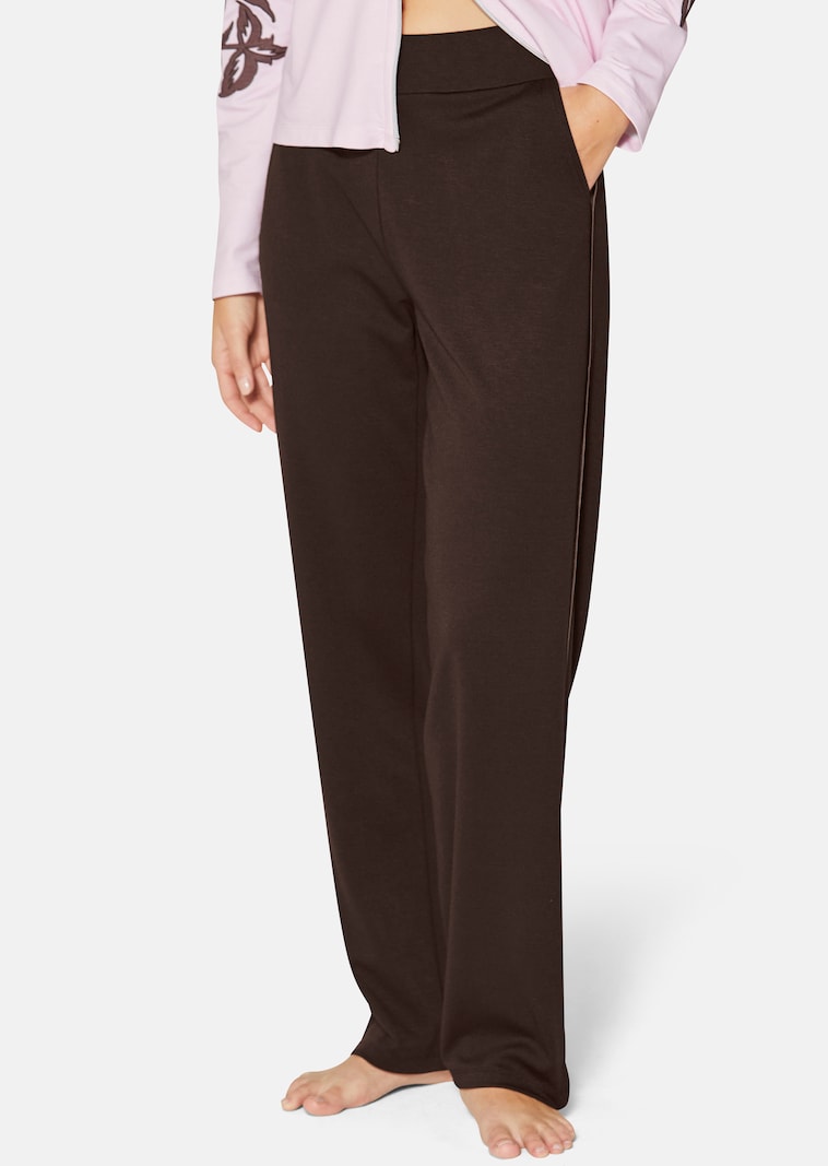 Lounge trousers with elegant satin stripes