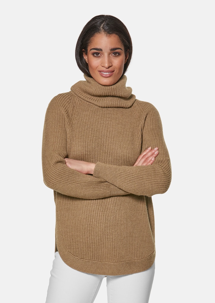 Capuchon-Pullover in Rippstrick