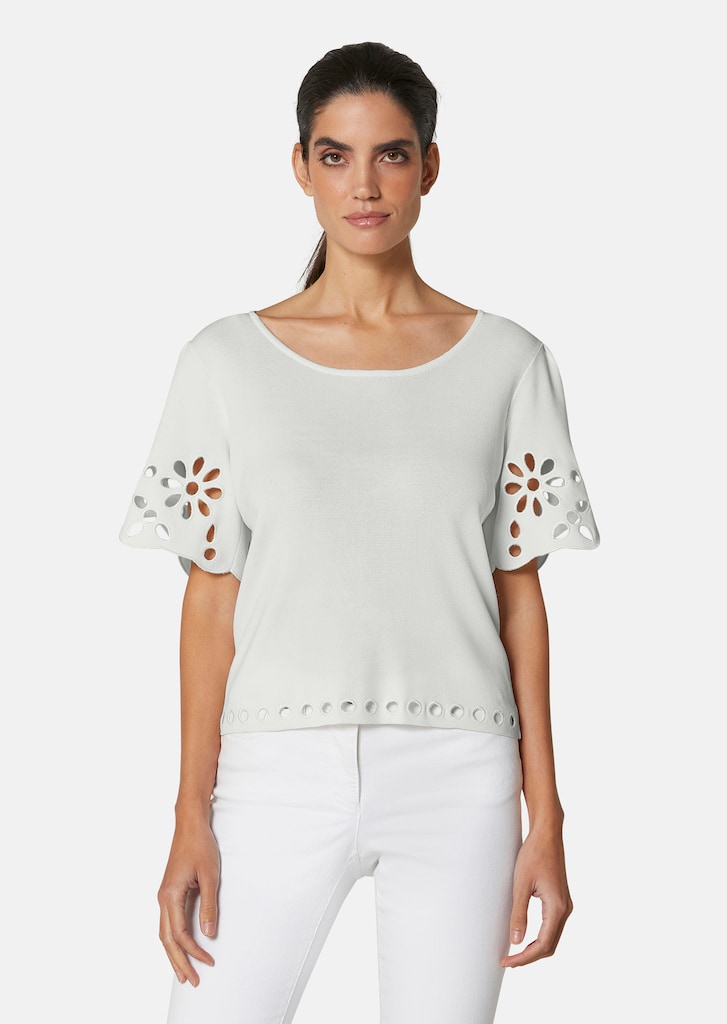 Jumper with eyelet embroidery