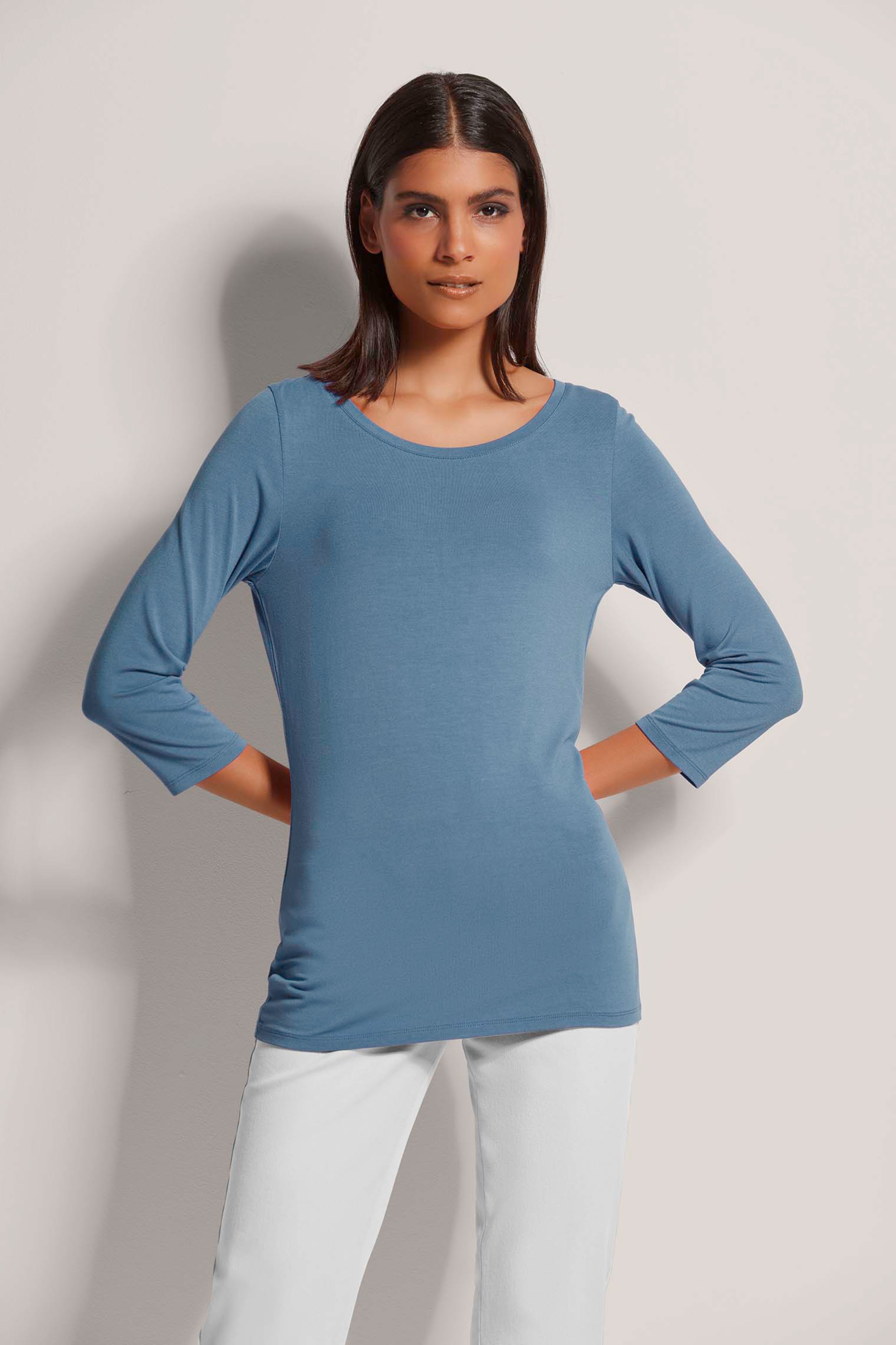 Top with boat neckline