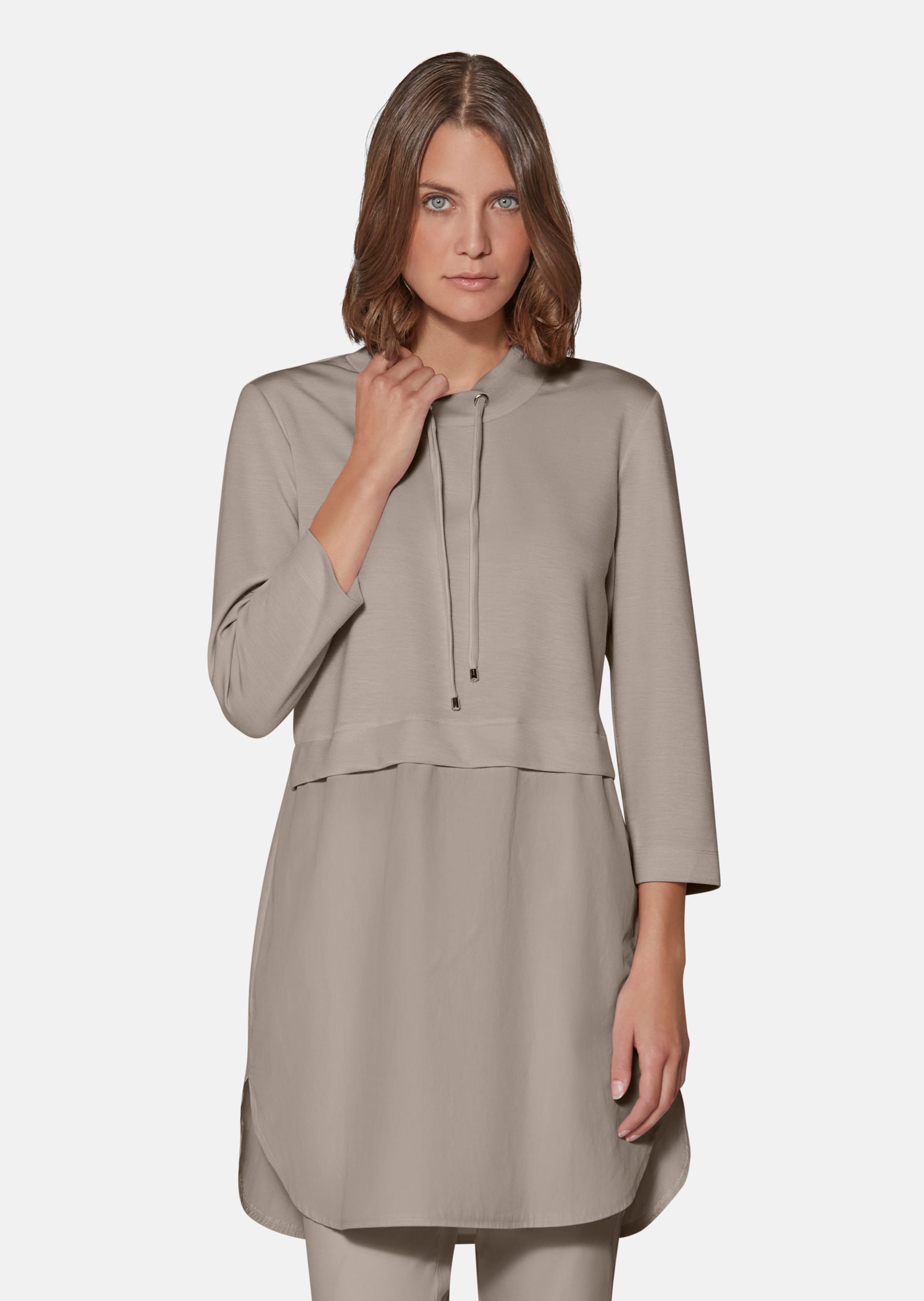 Langes Sweatshirt in Two-in-One-Optik