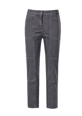 antraciet 7/8-jeans met gewassen effect