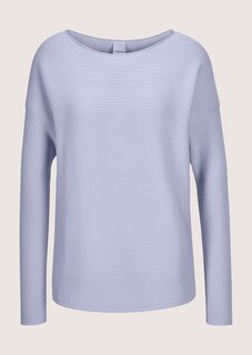 Quergerippter Strick-Pullover mit langen Ärmeln thumbnail 6