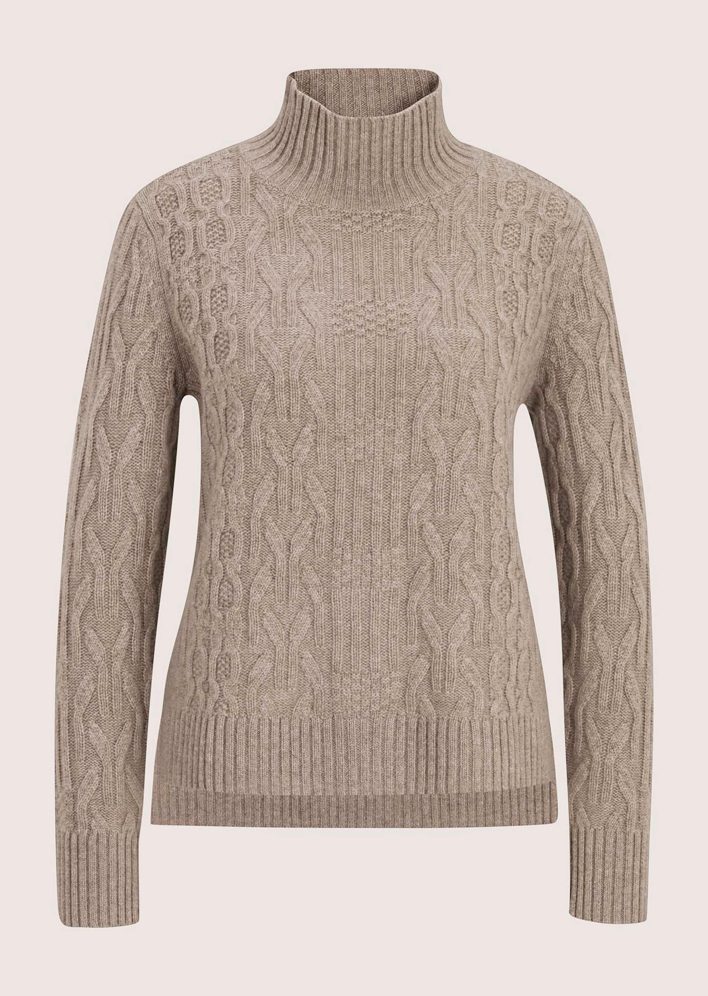Pull à motif torsadé avec une part de cachemire et col montant