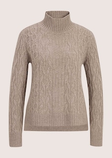 Zopfmuster-Pullover mit Kaschmiranteil und Stehkragen thumbnail 6