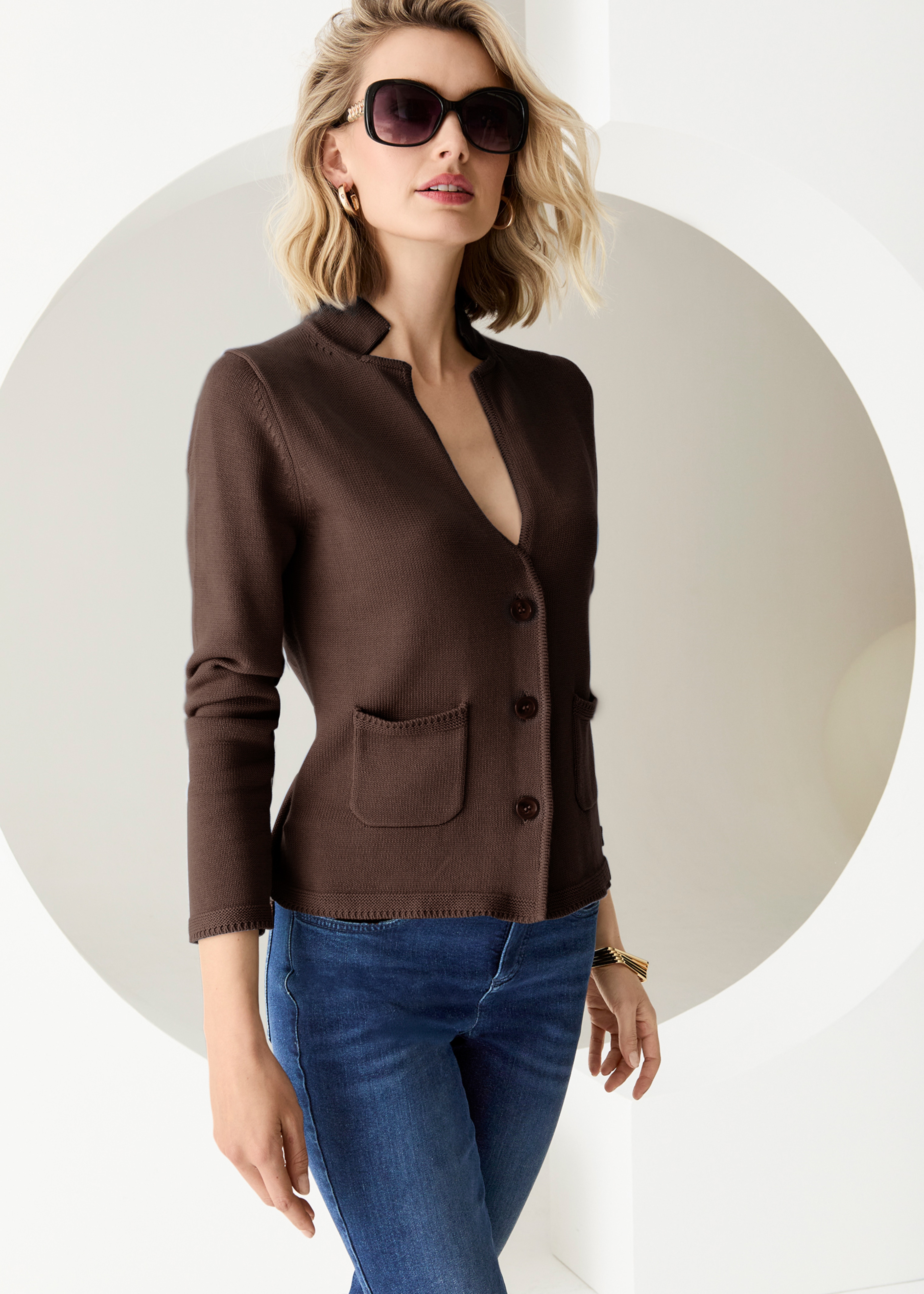 Blazer en maille. Pur coton