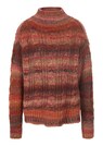 Stand-up collar jumper with cable knit pattern and colour gradient thumbnail 1