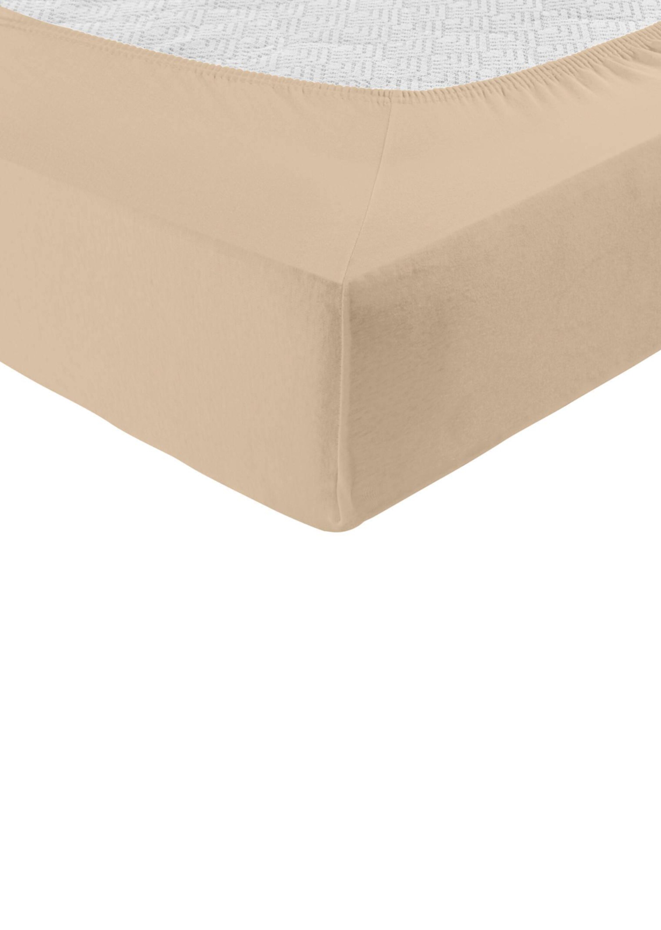 Drap-housse en jersey extensible - beige - Gr. 180-200 x 200-220 cm de Goldner Fashion