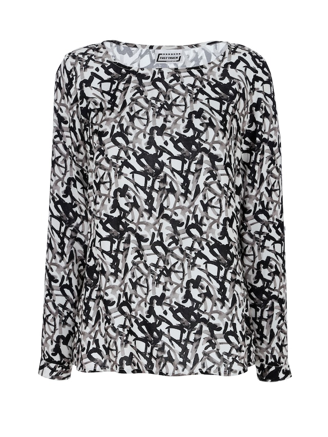 Druckbluse mit grafischem Dessin 3