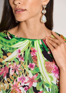 Tropenprint-Kleid mit 3/4-Ärmeln thumbnail 5