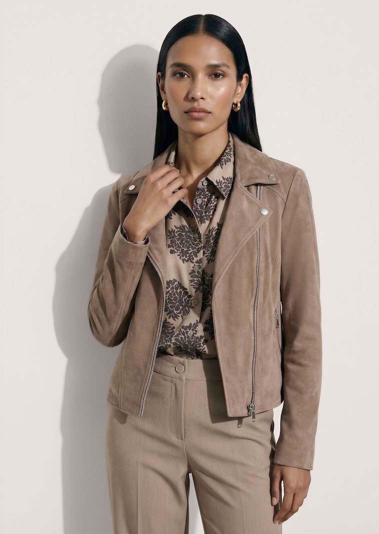 Kid suede biker jacket