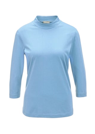 hellblau Stehbundshirt aus Antipilling-Qualität