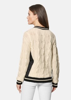 Zopfmuster-Pullover mit wattierten Steppeinsätzen thumbnail 3