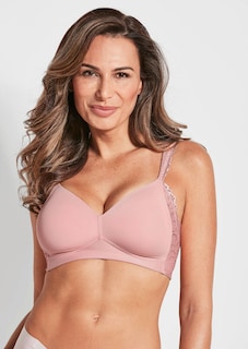 Soutien-gorge doux avec coque lisse et détails en dentelle thumbnail 1