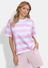 T-shirt en coton avec rayures imprimées féminines thumbnail 5