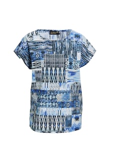 Ultraleichte Druckbluse aus reiner Baumwolle thumbnail 6