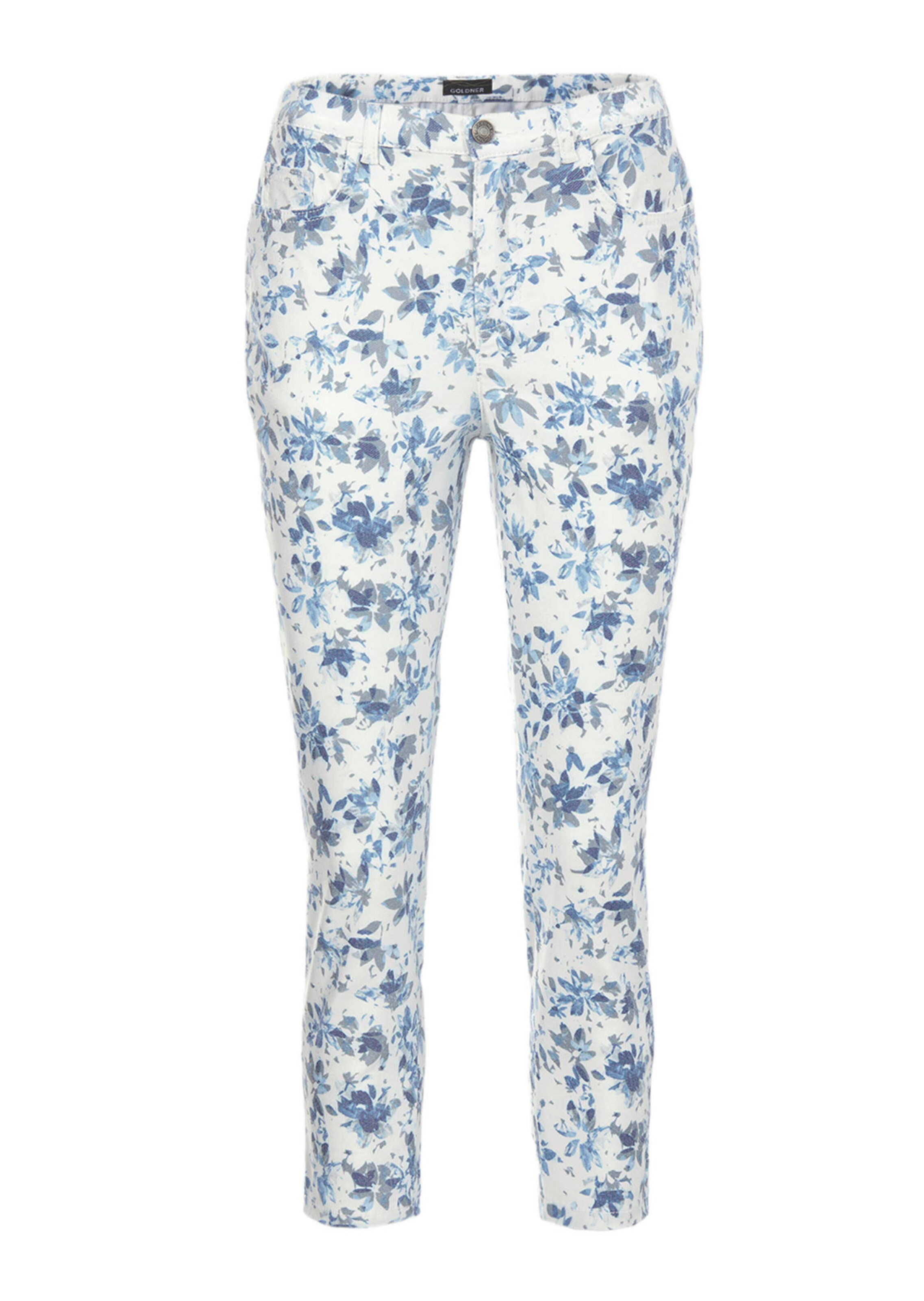 Druckhose mit ausgefallenem Blumenmuster