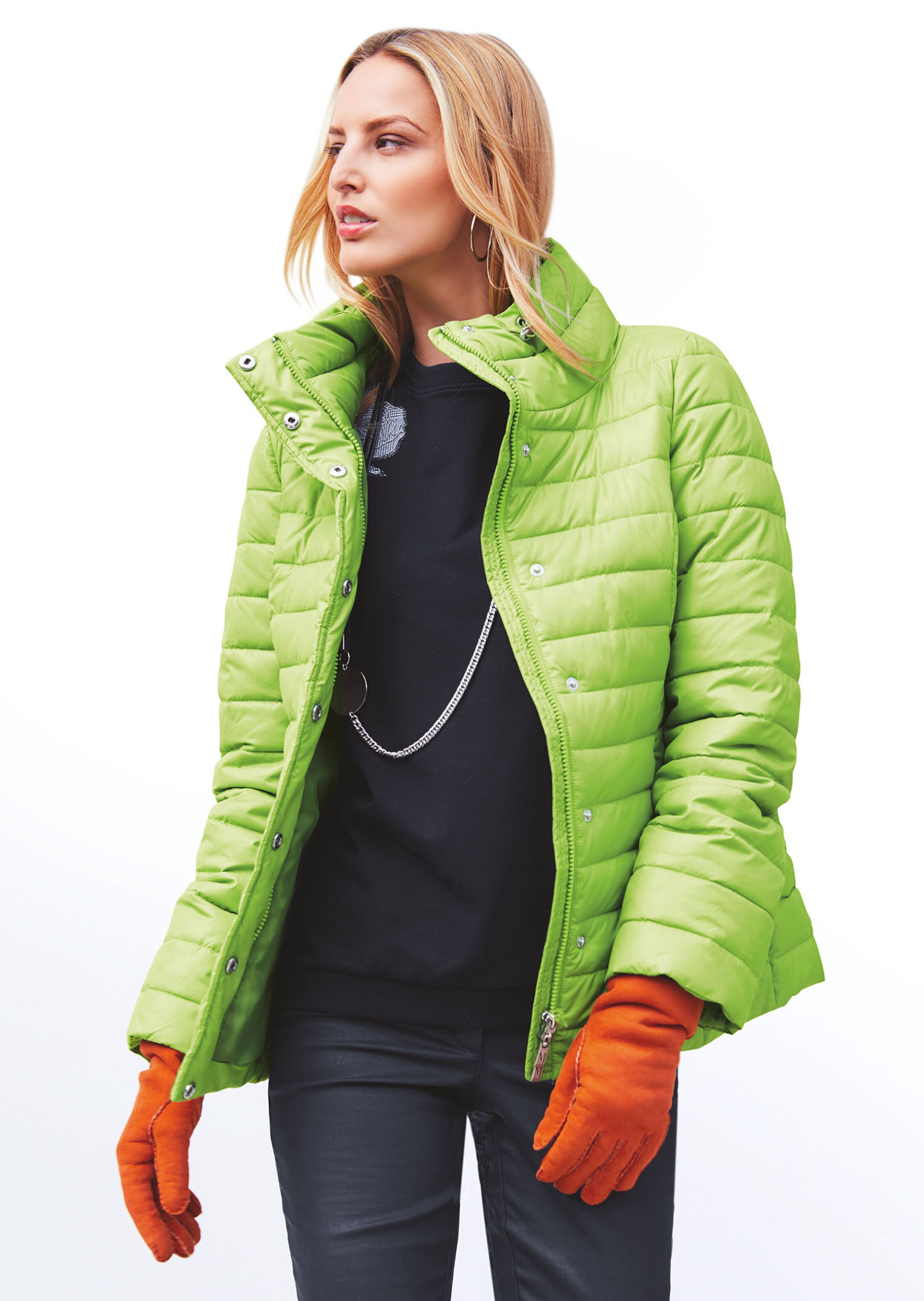Outlet Madeleine Mode Sale Jacken Farbige Steppjacke In Avocado