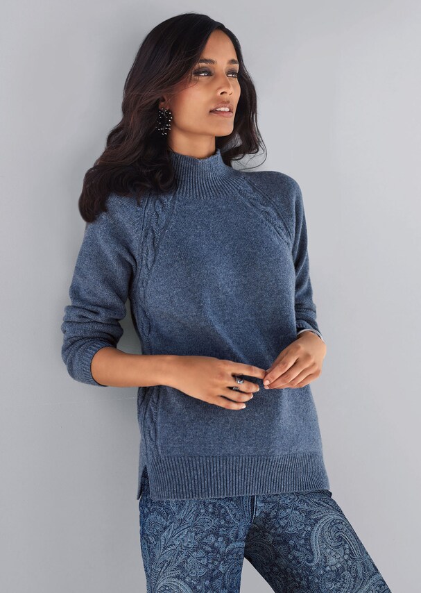Jumper with a sophisticated cable knit pattern