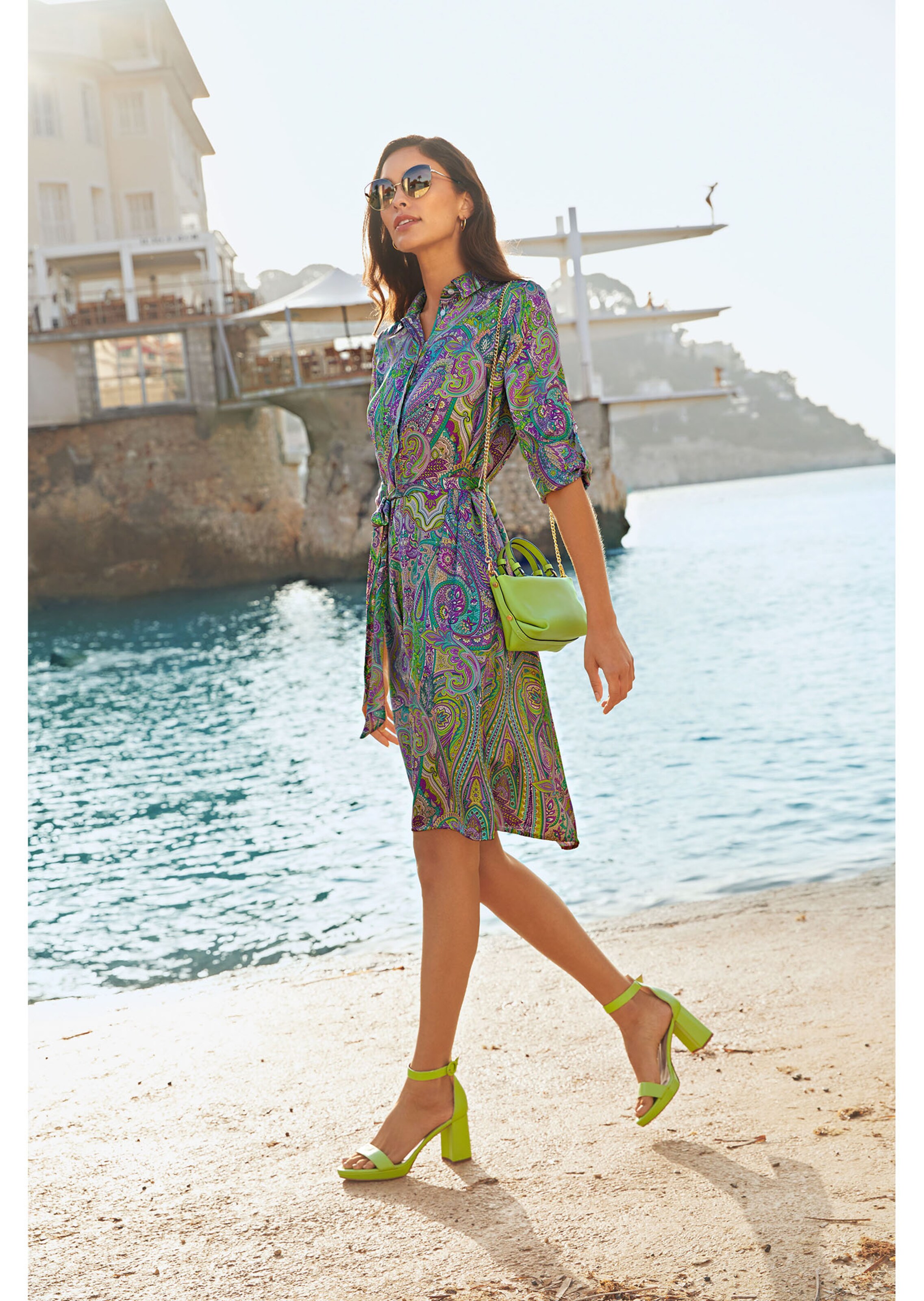 Hemdblusenkleid mit Unikat-Print