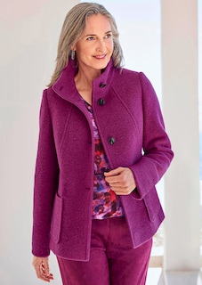 Veste en laine mélangée à col droit thumbnail 7