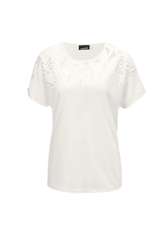 blanc T-shirt en tissu dévoré