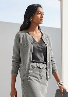 Kaschmir-Strickjacke mit Handstickerei thumbnail 1