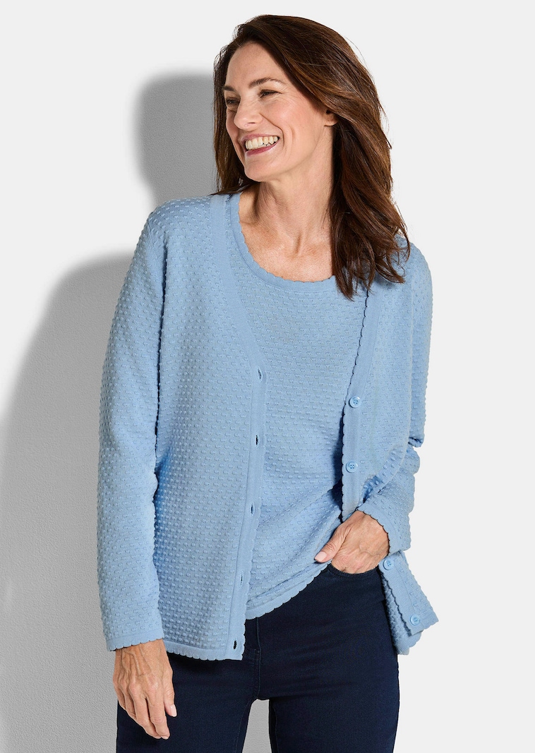 Strickjacke mit Pünktchenmuster