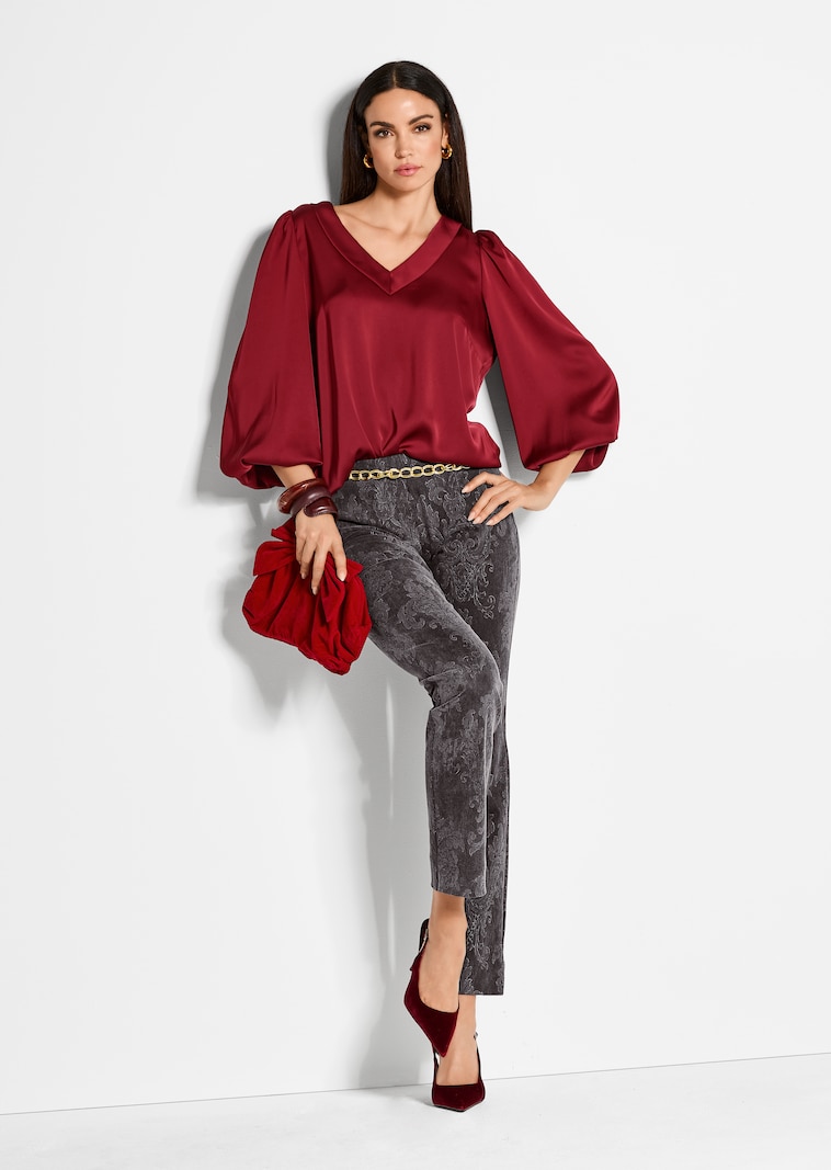 Schlupfbluse mit langen Ärmeln